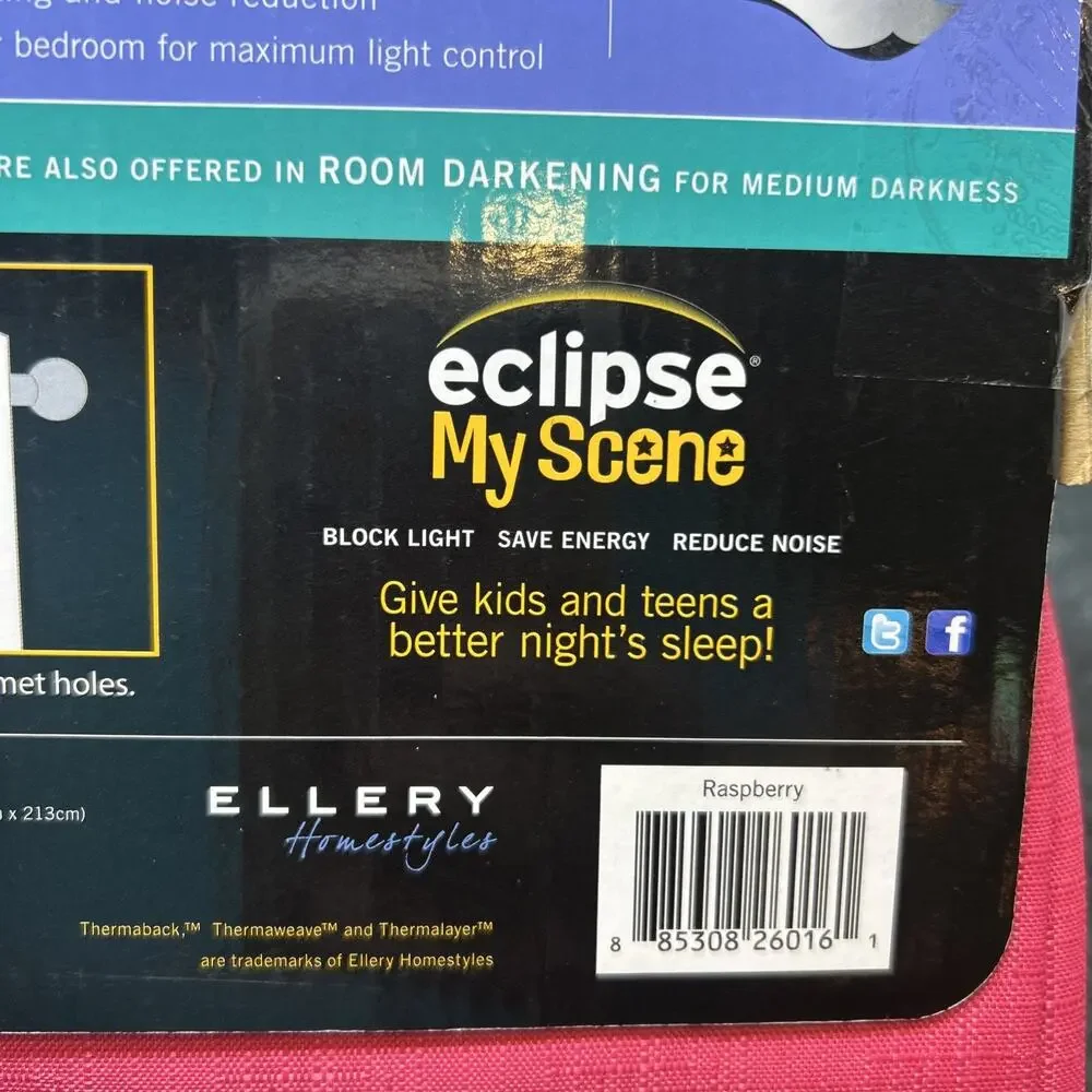 NEW Eclipse My Scene Blackout Curtain Panel Dayton Raspberry 42
